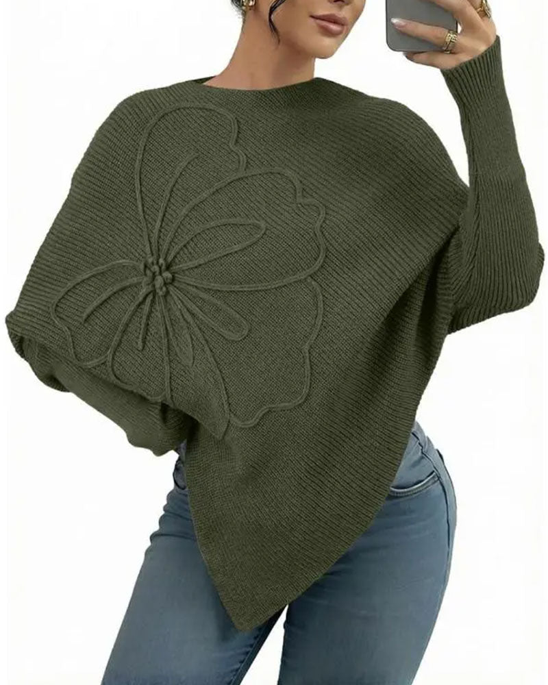 Pullover Stilig Blommig Oregelbunden