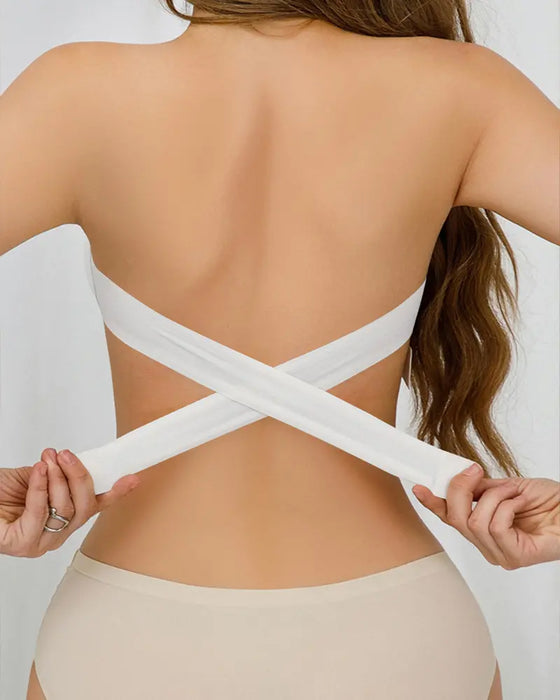 Bh-Topp Axelbandslös Sömlös Sidstängning Korslagd