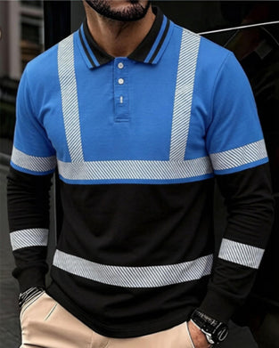 Skjorta Färgblock Randig Lång Ärm