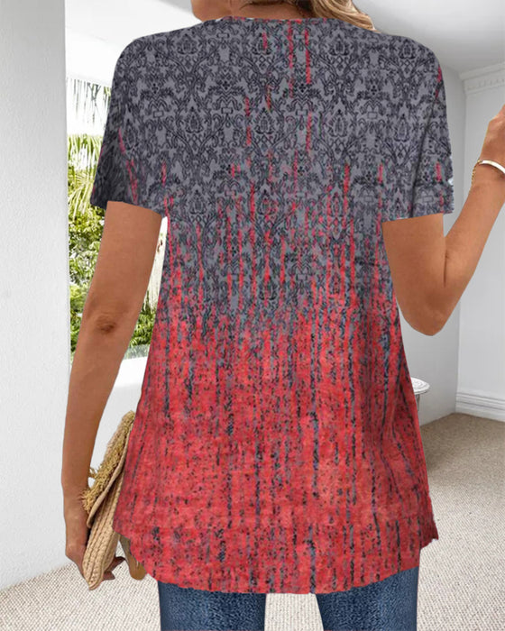 Blus Falsk Tvådelad Kortärmad Oregelbunden