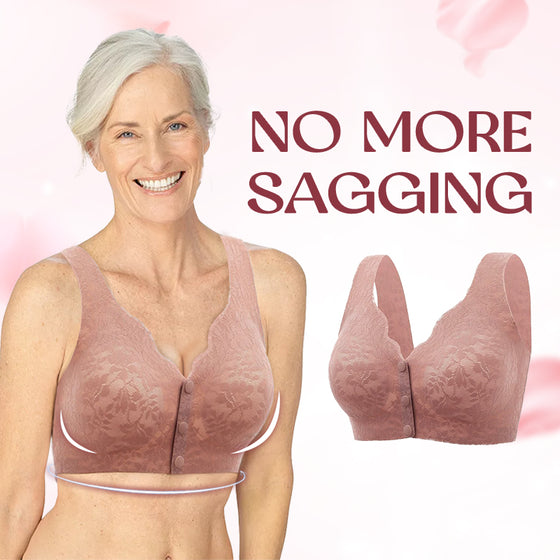 Sömlös Spets-BH med Full Täckning och Främre Knäppning