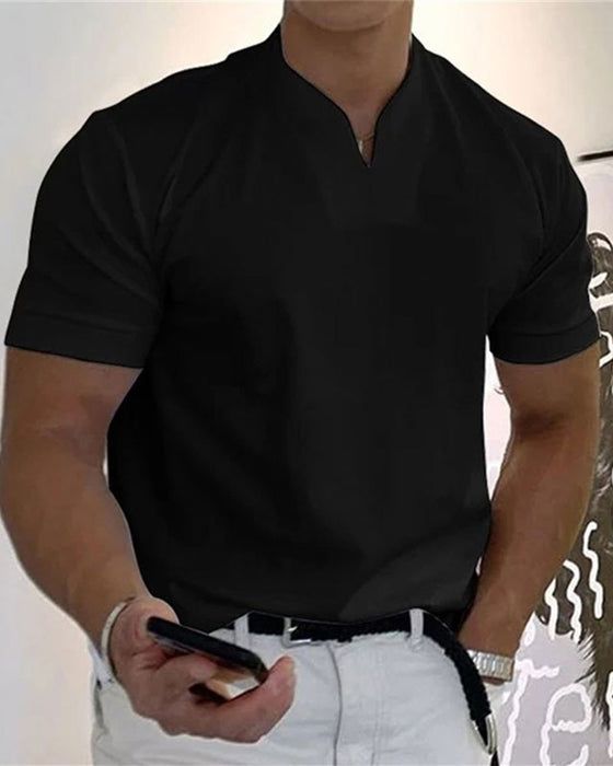 T-Shirt Herrar Gentlemans Business Kort Ärm Fitness