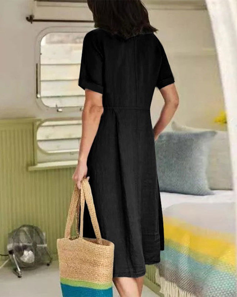 Klänning Casual Enkelknäppt