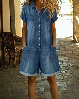 Byxdress Kort Ärm Denim