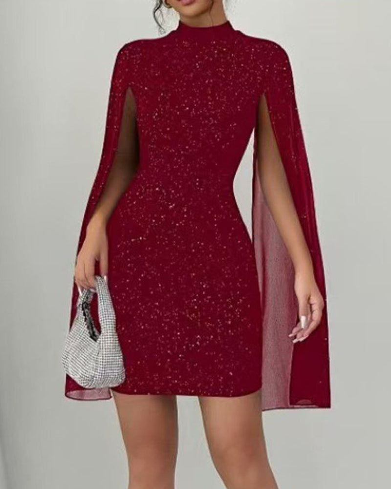 Elegant Chiffon-Cape-Klänning I Bodycon-Modell