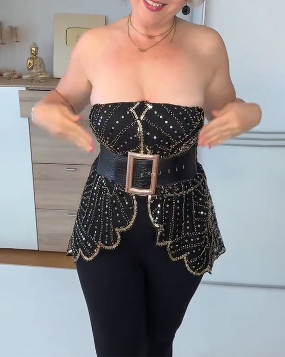 Sjal Vintage Spets med Pärlor