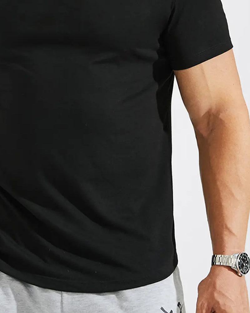 HERRE T-SHIRT ENFÄRGAD KORTHULSA