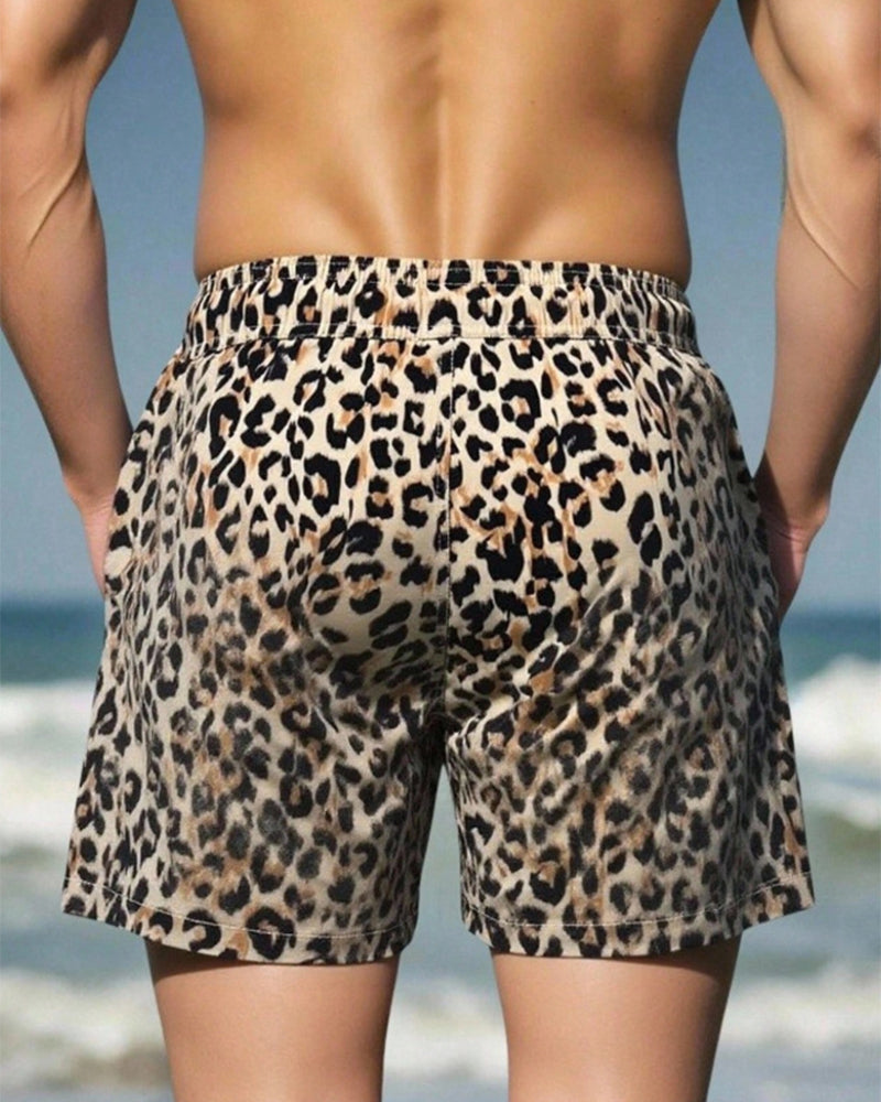 Herr Shorts Leopardprint Strand
