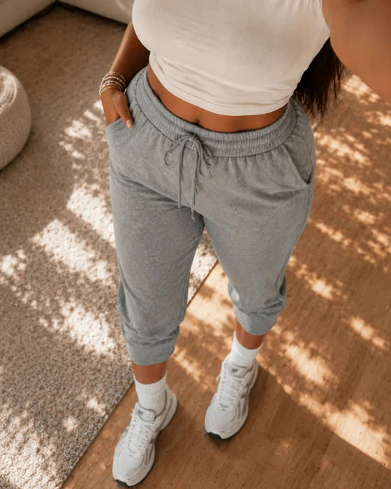 Joggingbyxa Resår Midja Croppad Jogger