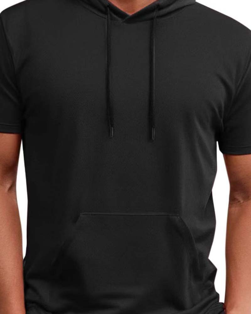 T-Shirt Hoodie Snabbtorka Kort Ärm