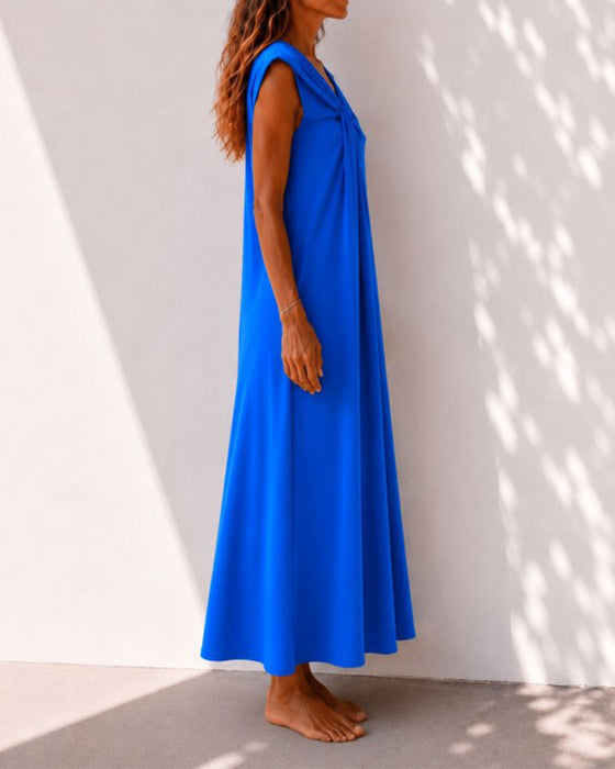 Klänning Asymmetrisk Hals Twist Elegant Maxi