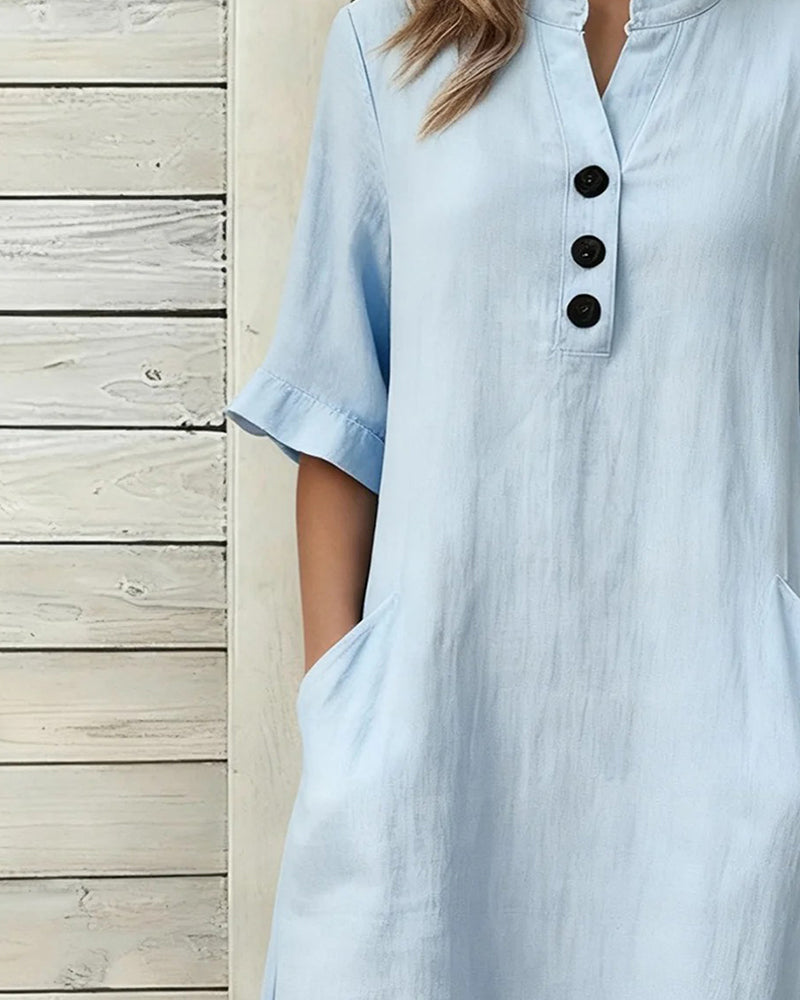 Klänning Lin Ståkrage Mellan Ärm