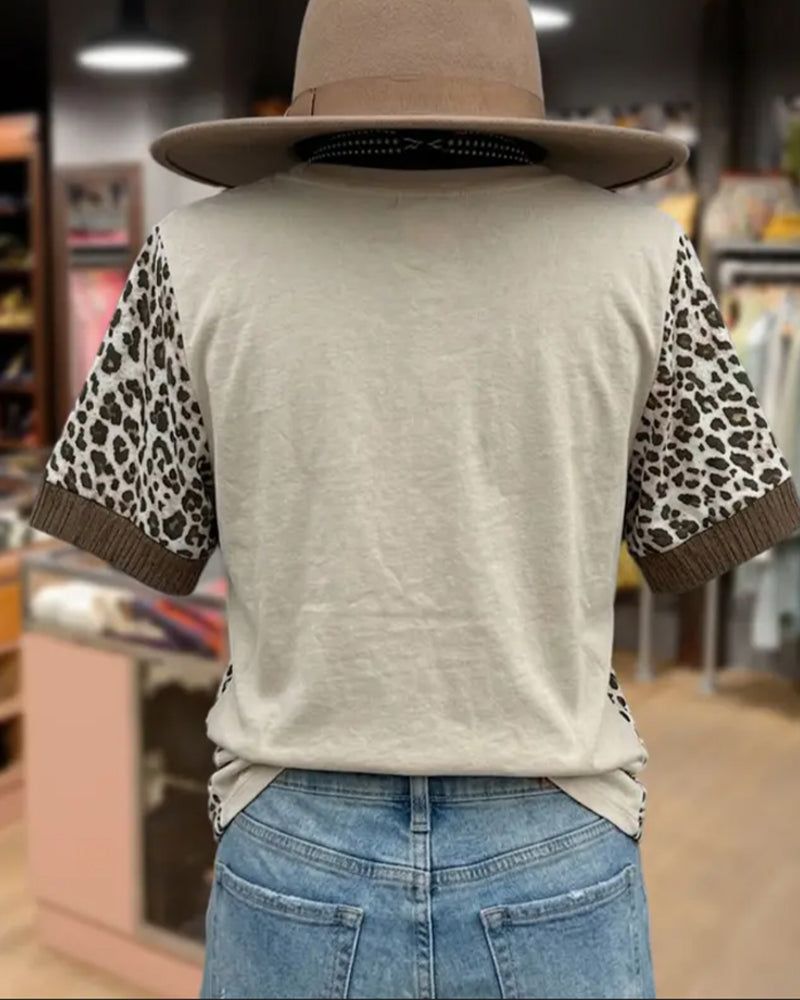 T-Shirt Leopard Lapptäcke Spets