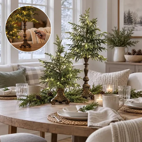 Upplyst bordsjulgran