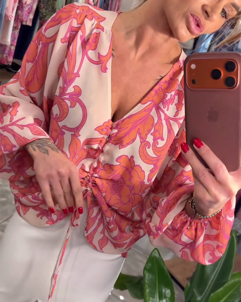 Blus V-Ringad Knyt Elegant