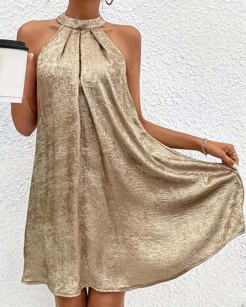 Klänning Lätt Lyx Ärmlös Off-Shoulder Halter