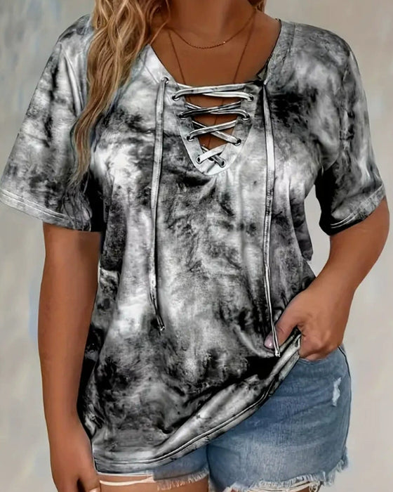 Blus Tie-Dye Tryck