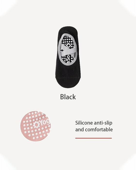 Damstrumpor utan skaft för pilates och träning – halkskydd i silikon, andas och transporterar bort fukt (yoga/dans/inomhusaktiviteter)