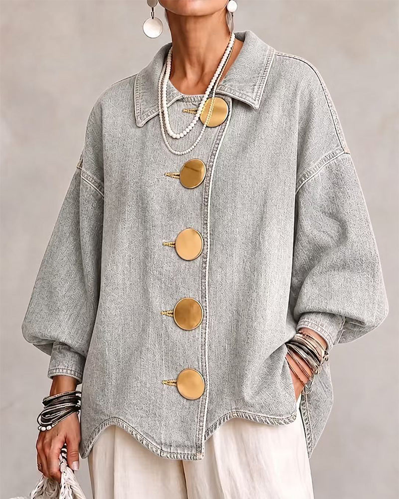 Kappa Stor Metallknapp Tvättad Denim