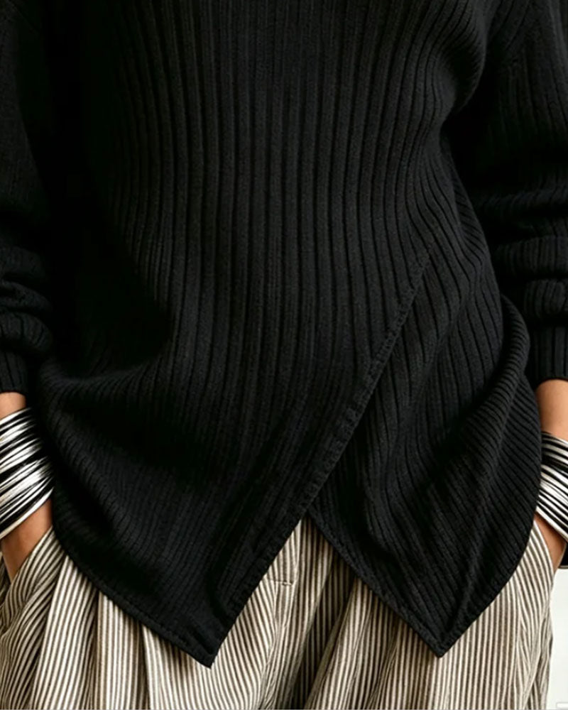Pullover Off-Axel Asymmetrisk Mesh