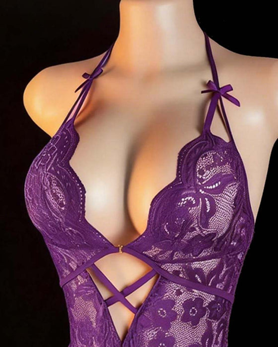 Sexig Lingerie Enfärgad Korsade Remmar
