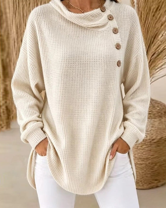 Knit Top Avslappnad Halsdukshals