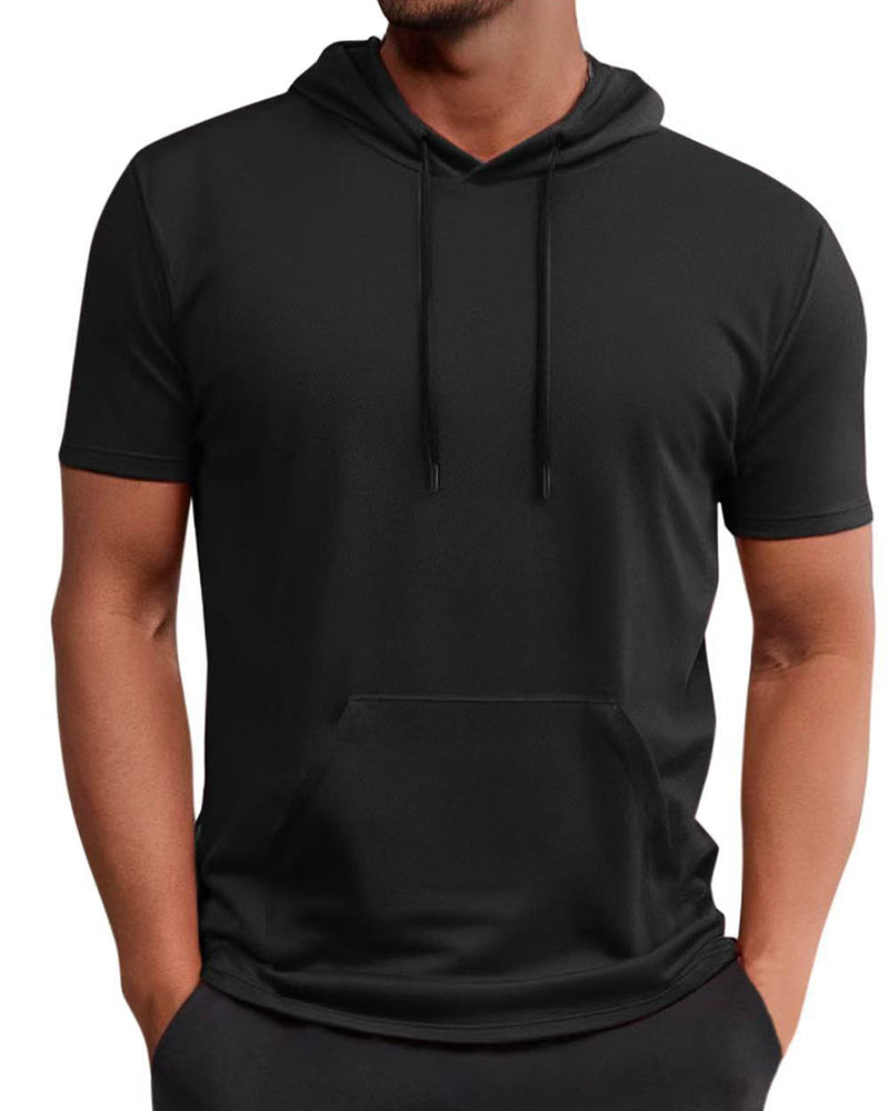 T-Shirt Hoodie Snabbtorka Kort Ärm