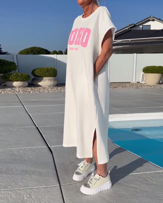 Klänning Mode Lössittande Slits