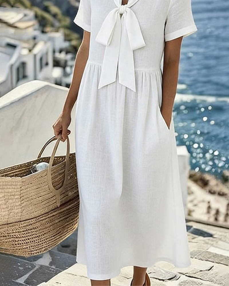 Klänning Elegant Kortärmad A-Linje