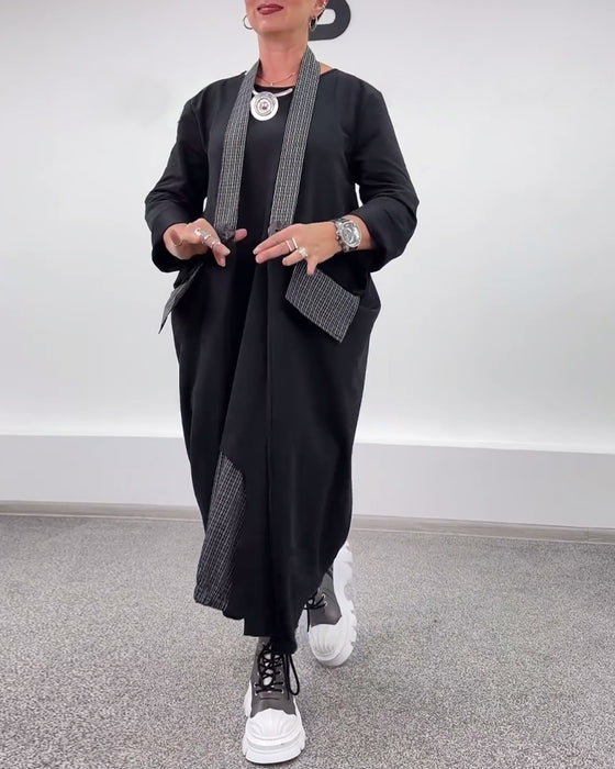 Klänning avslappnad mode lös halter neck