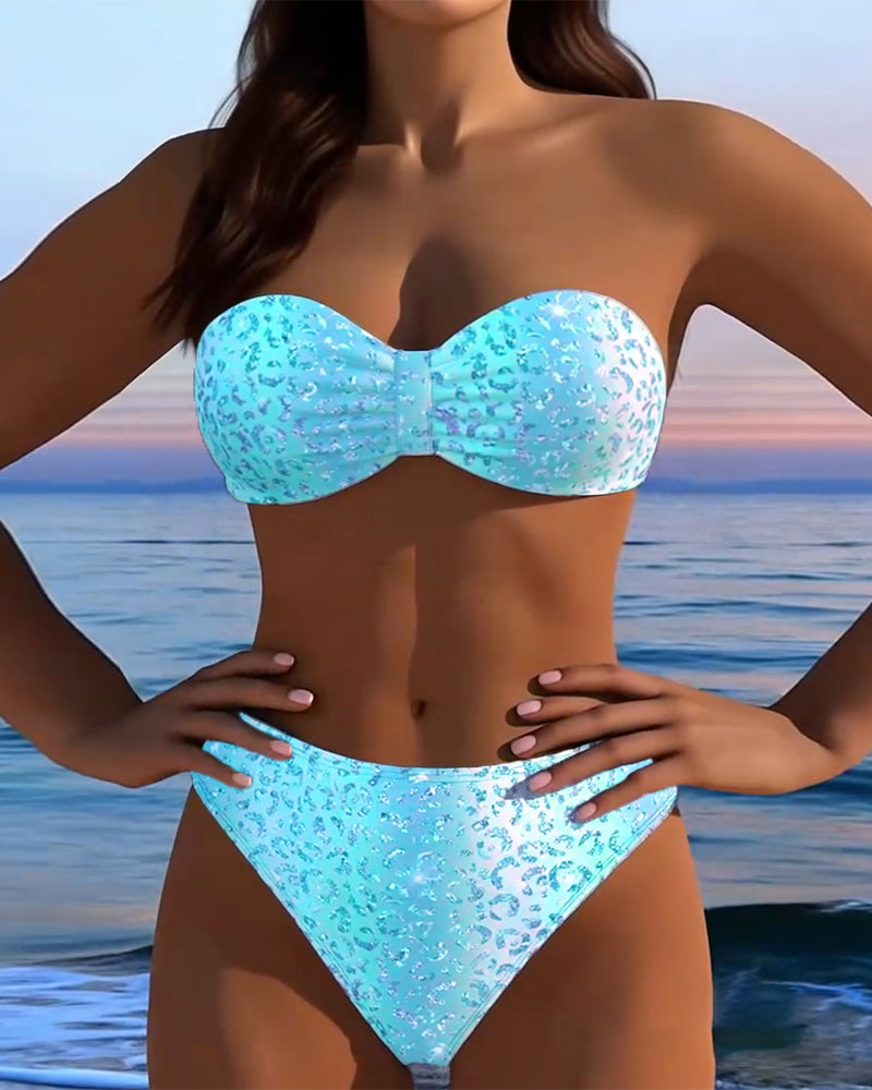 Bikini Leopardmönster Bandeau