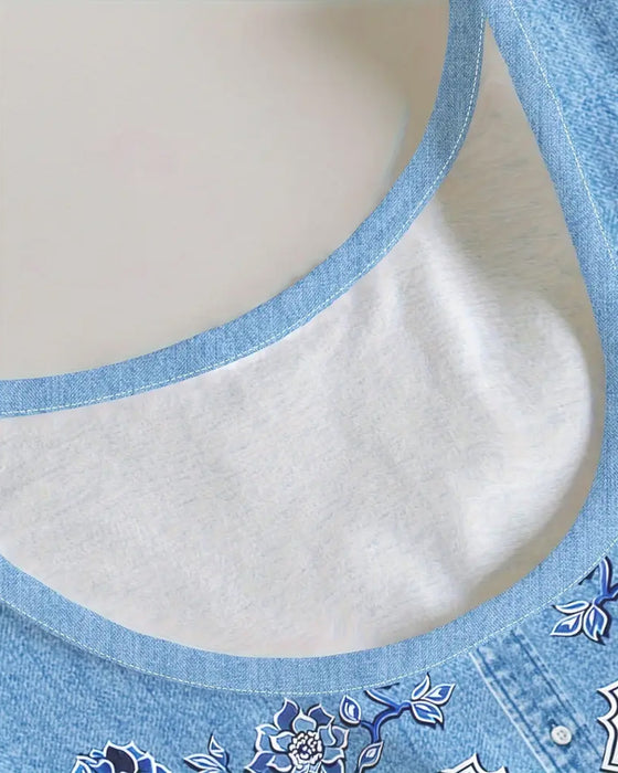 Klänning Ärmlös Imitation Denim