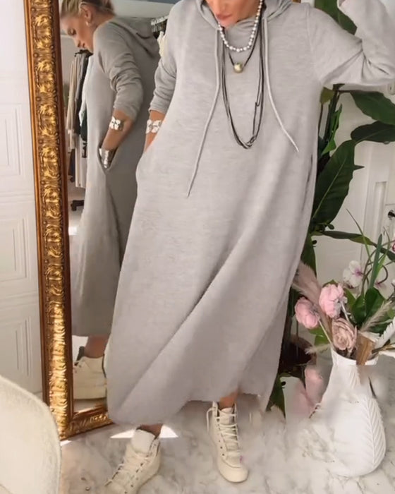 Klänning Enfärgad Huvaficka