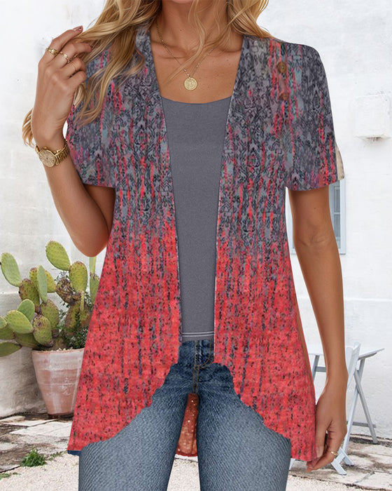 Blus Falsk Tvådelad Kortärmad Oregelbunden