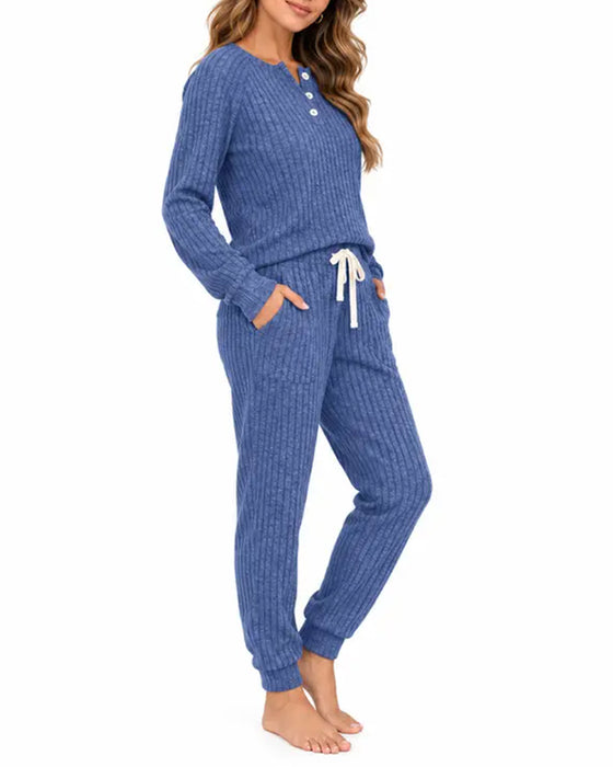 Kostym Henley Krage Randig Stickad