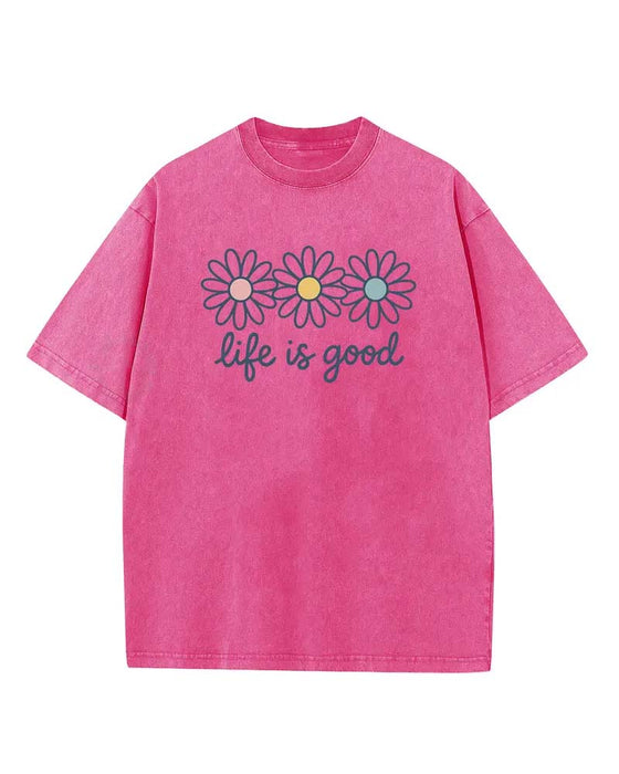 T-Shirt Tusensköna Tryck Avslappnad Sliten