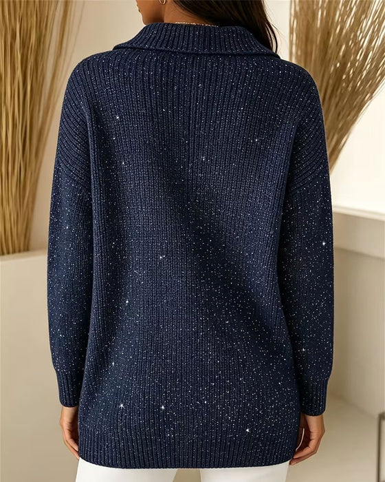Pullover Slag Lång Ärm Lat