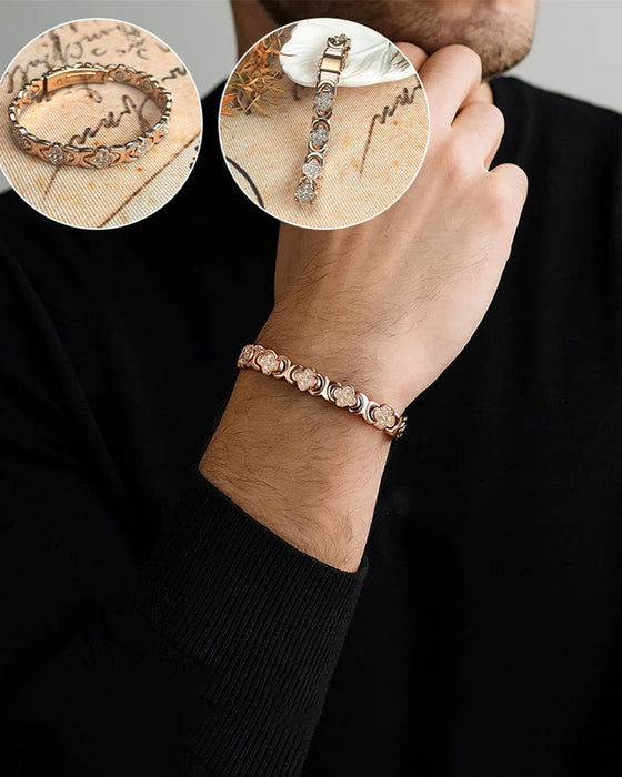 Koppararmband Med Fyraklöver