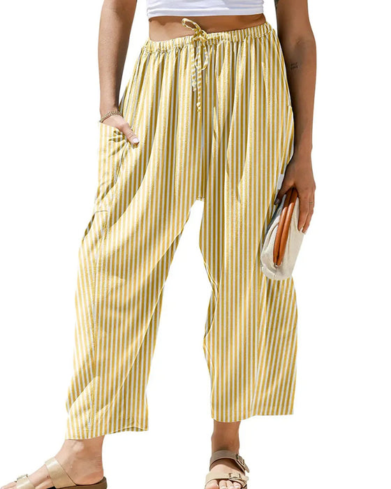 Byxor Casual Rutigt Mönster Cropped