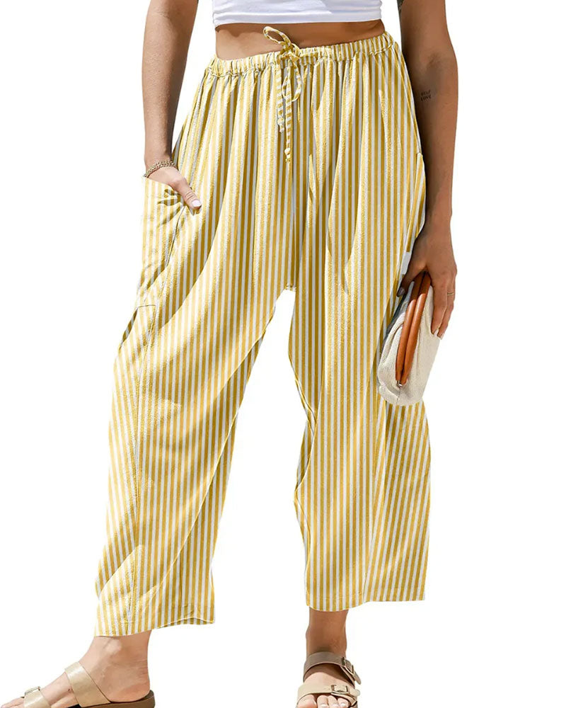 Byxor Casual Rutigt Mönster Cropped