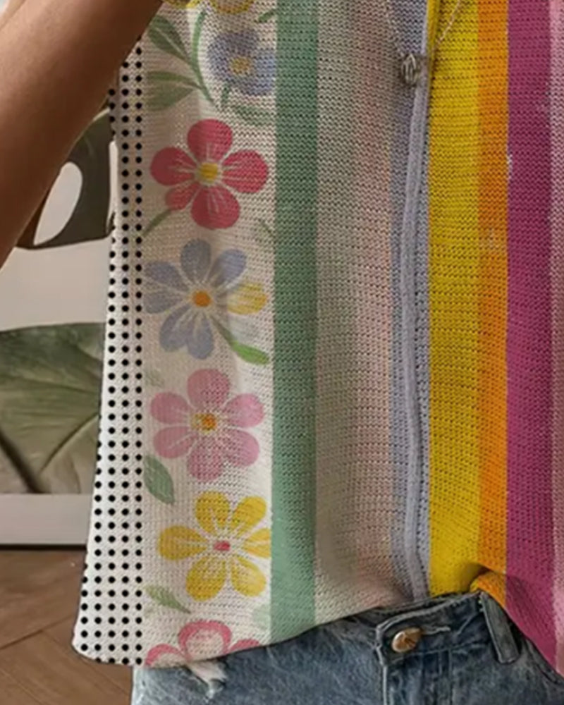 Pullover Prickig Regnbågsrandig