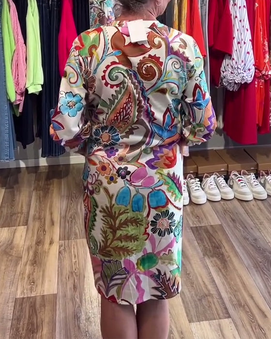 Klänning Ståkrage Blommig