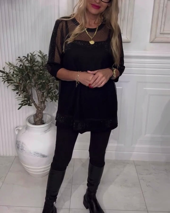 Blus Nät Lång Ärm