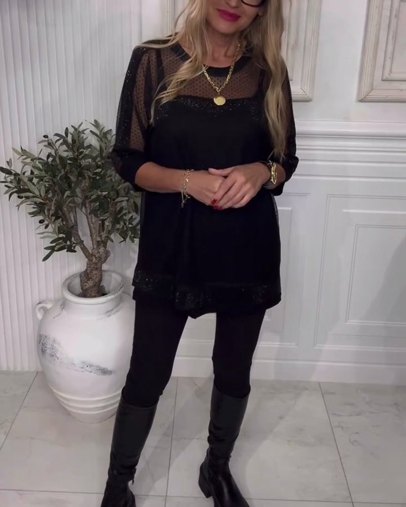 Blus Nät Lång Ärm