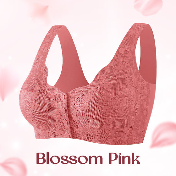 Sömlös Spets-BH med Full Täckning och Främre Knäppning