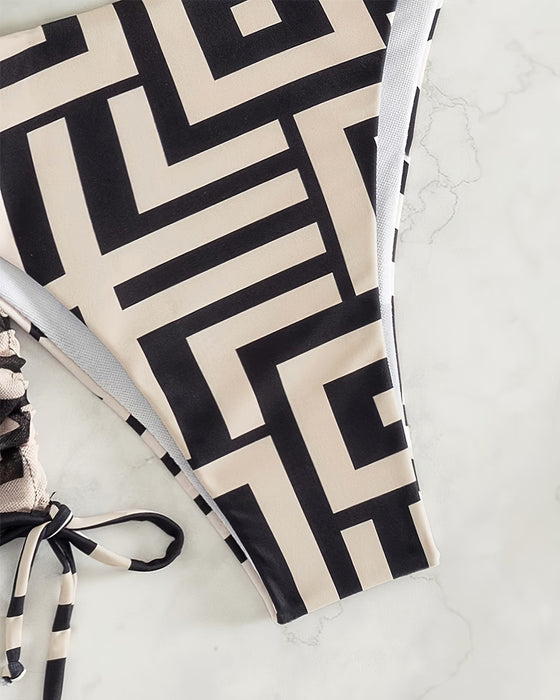 Bikini Sensuell Geometrisk Fåll Tryck