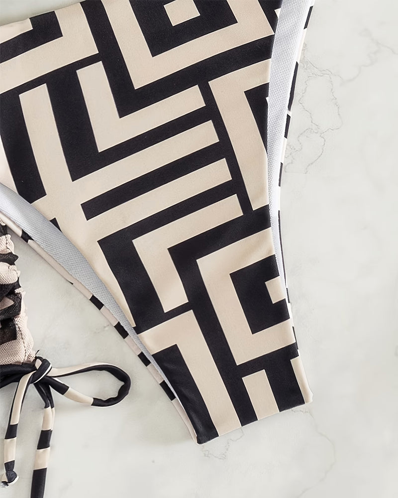 Bikini Sensuell Geometrisk Fåll Tryck