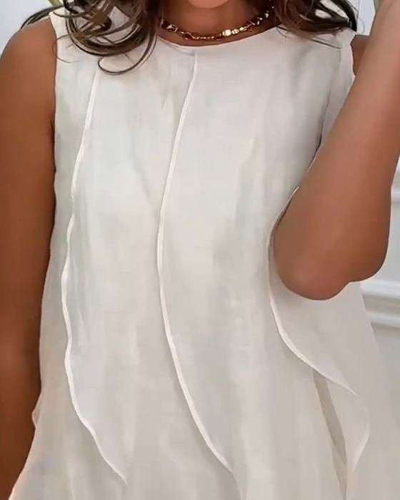 Klädning Ärmlös Ruffle Elegant