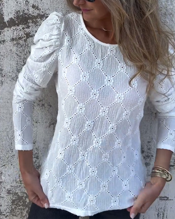 Blus Med Puffärmar Och Cutout-Detaljer