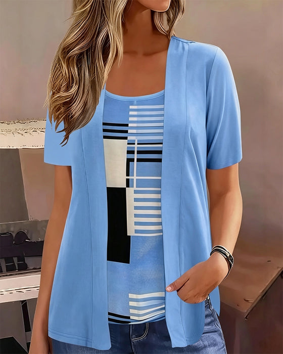 Blus Patchwork Falsk Tvådelad